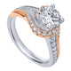 14K White/Pink Gold Diamond Bypass Two-Tone Engagement Ring ER10297T44Jj