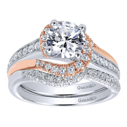14K White/Pink Gold Diamond Bypass Two-Tone Engagement Ring ER10297T44Jj
