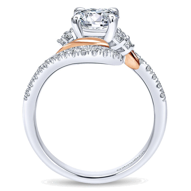 14K White/Pink Gold Diamond Bypass Two-Tone Engagement Ring ER10304T44Jj