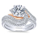 14K White/Pink Gold Diamond Bypass Two-Tone Engagement Ring ER10304T44Jj