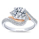 14K White/Pink Gold Diamond Bypass Two-Tone Engagement Ring ER10304T44Jj