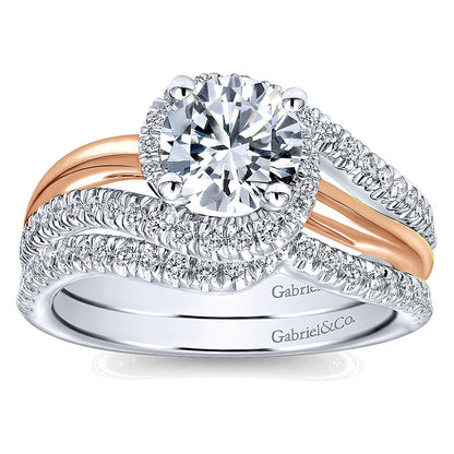 14K White/Pink Gold Diamond Bypass Two-Tone Engagement Ring ER10308T44Jj