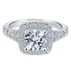 Engagement Ring 14k White/pink Gold Diamond Double Halo