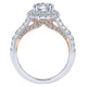 Engagement Ring 14k White/pink Gold Diamond Double Halo