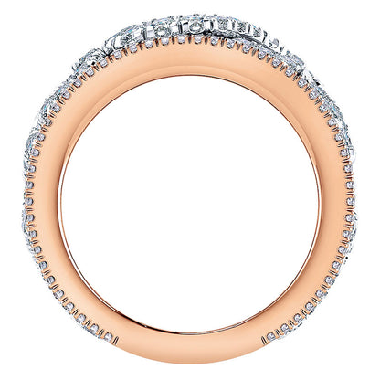 Anniversary Band 14k White/pink Gold Diamond Fancy