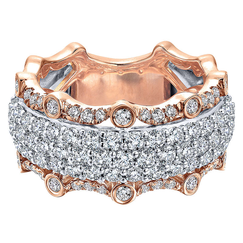 Anniversary Band 14k White/pink Gold Diamond Fancy