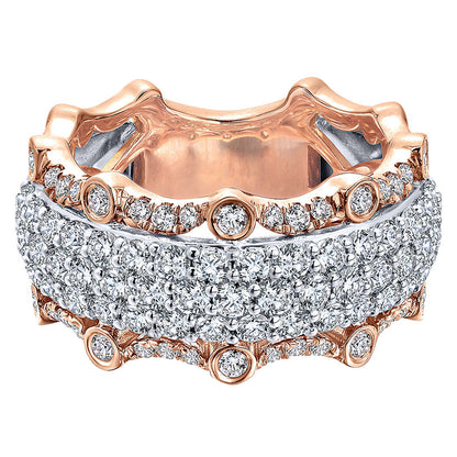 Anniversary Band 14k White/pink Gold Diamond Fancy