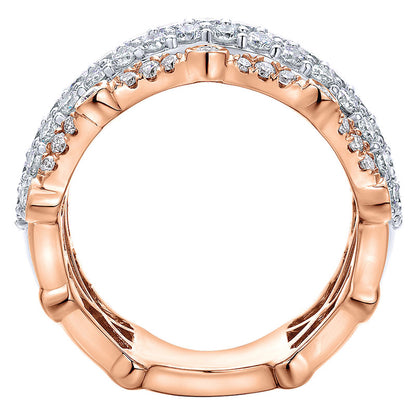 Anniversary Band 14k White/pink Gold Diamond Fancy