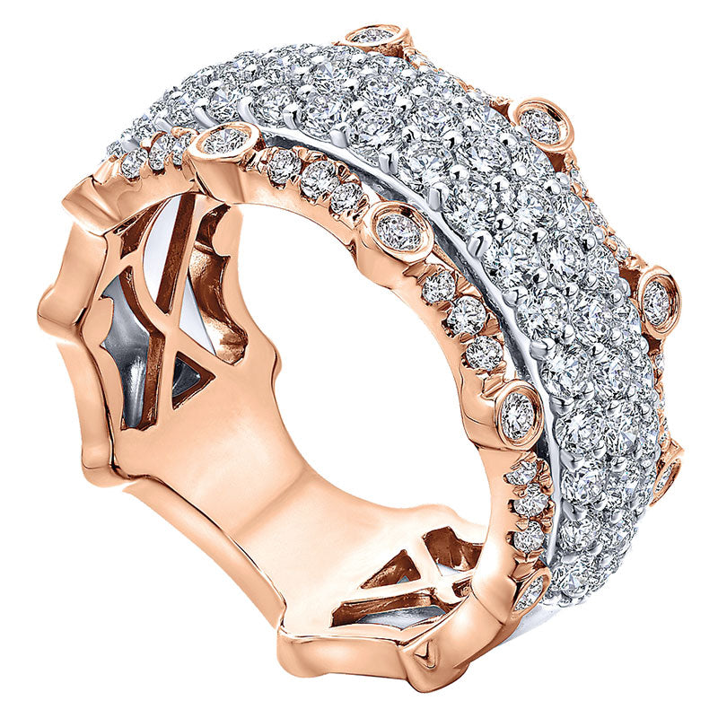Anniversary Band 14k White/pink Gold Diamond Fancy