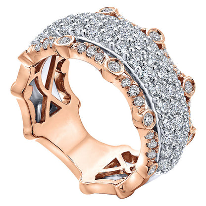 Anniversary Band 14k White/pink Gold Diamond Fancy