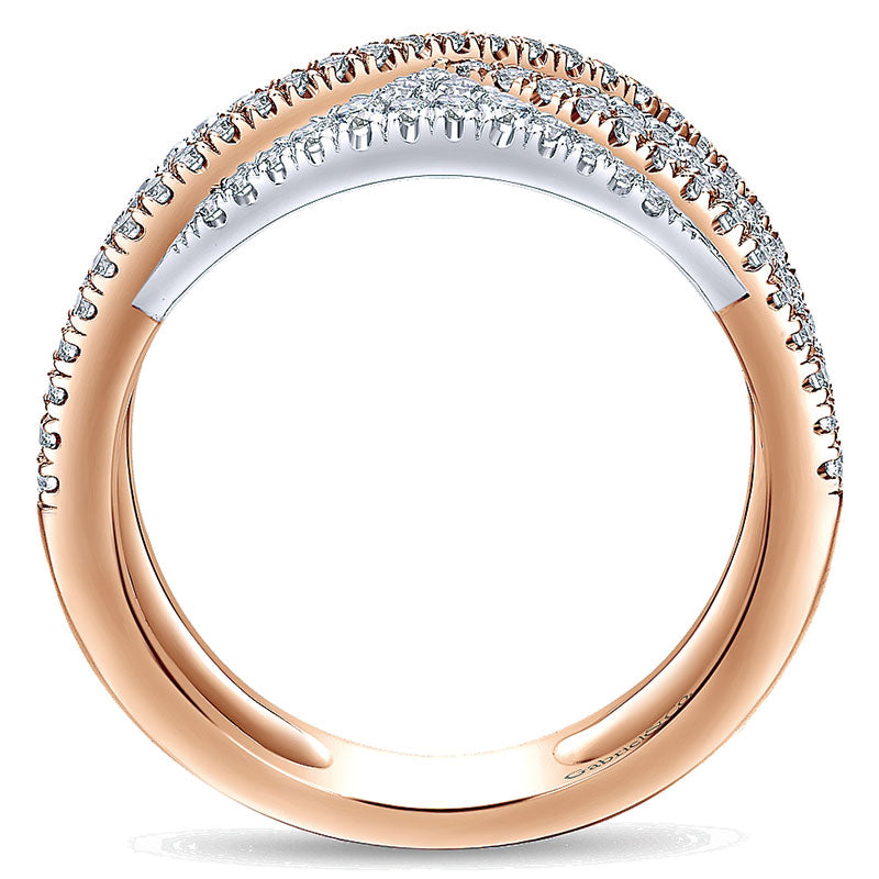Anniversary Band 14k White/pink Gold Diamond Fancy