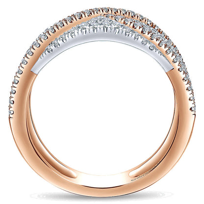 Anniversary Band 14k White/pink Gold Diamond Fancy