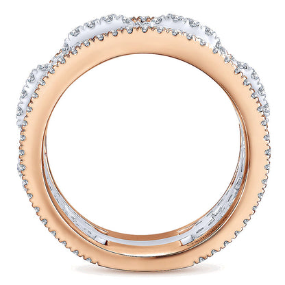 14K White/Pink Gold Diamond Fancy Two-Tone ANniversary Band AN13807T44Jj