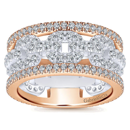 14K White/Pink Gold Diamond Fancy Two-Tone ANniversary Band AN13807T44Jj