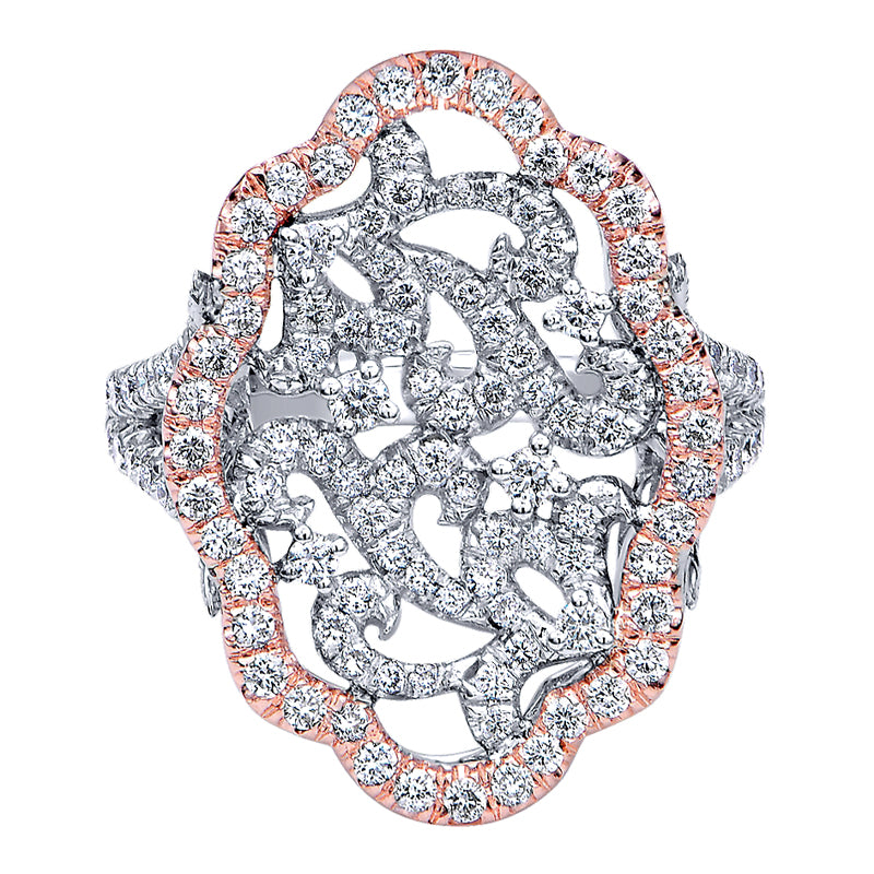 Ladies' Ring 14k White/pink Gold Flirtation Fashion