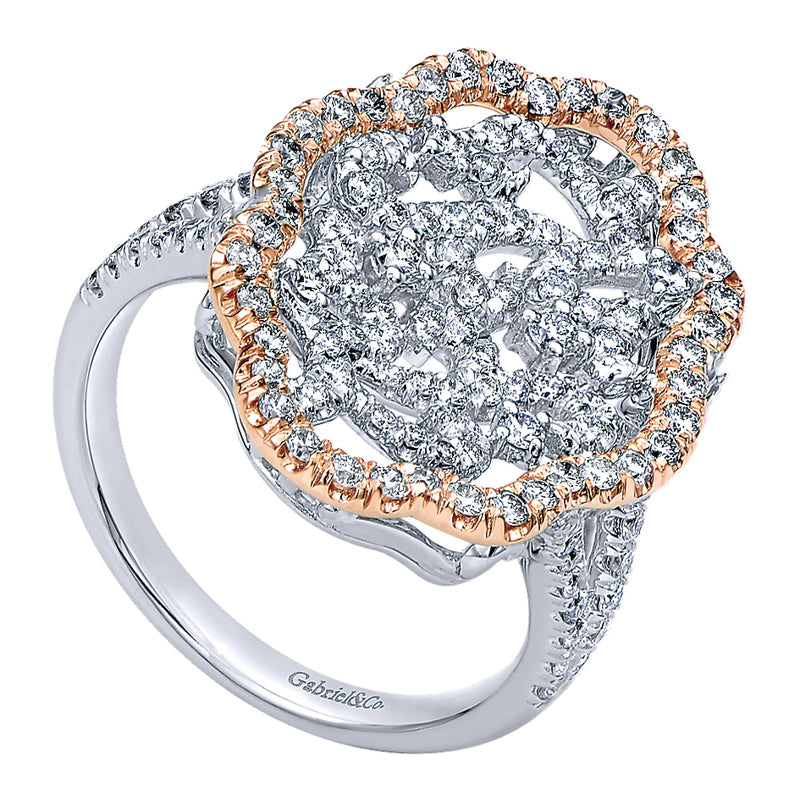 Ladies' Ring 14k White/pink Gold Flirtation Fashion