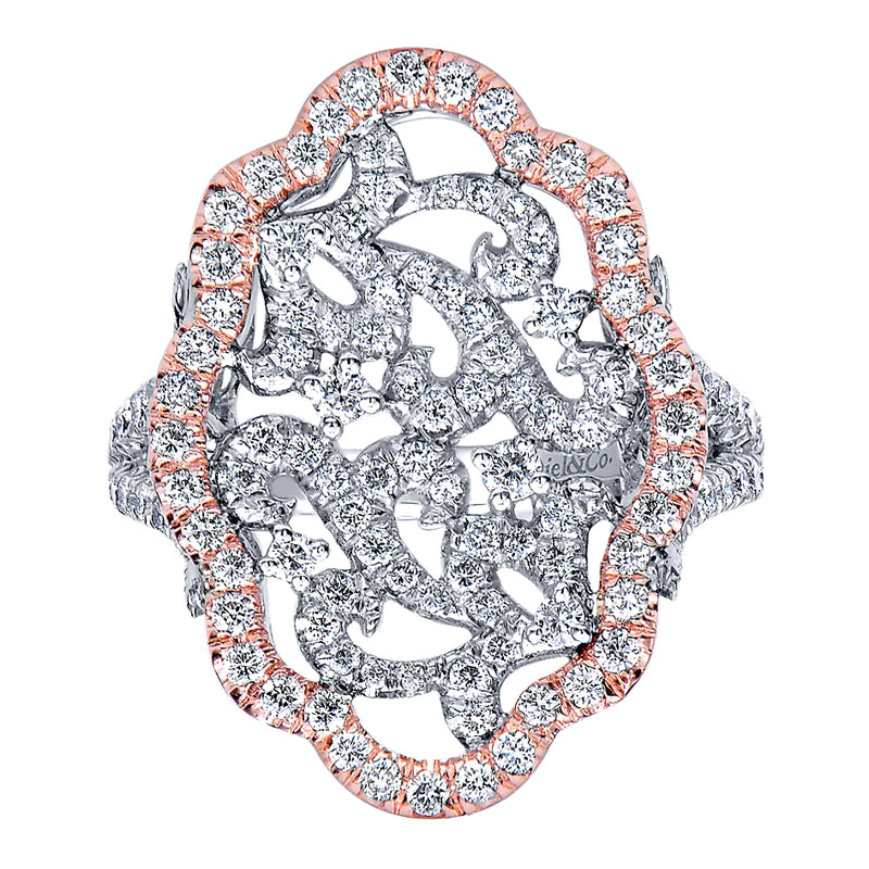 Ladies' Ring 14k White/pink Gold Flirtation Fashion