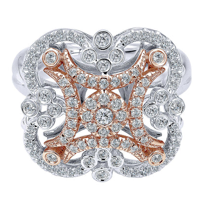 Ladies' Ring 14k White/pink Gold Lusso Diamond Fashion