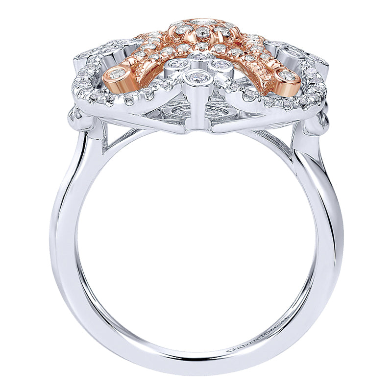 Ladies' Ring 14k White/pink Gold Lusso Diamond Fashion