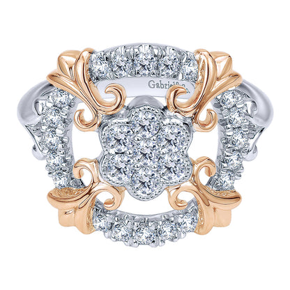 Ladies' Ring 14k White/pink Gold Lusso Diamond Fashion