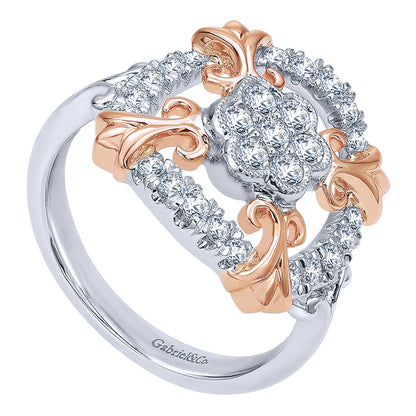 Ladies' Ring 14k White/pink Gold Lusso Diamond Fashion