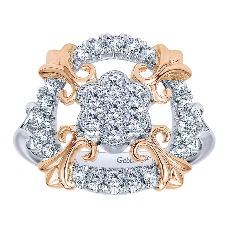 Ladies' Ring 14k White/pink Gold Lusso Diamond Fashion