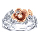 Ladies' Ring 14k White/pink Gold Floral Fashion