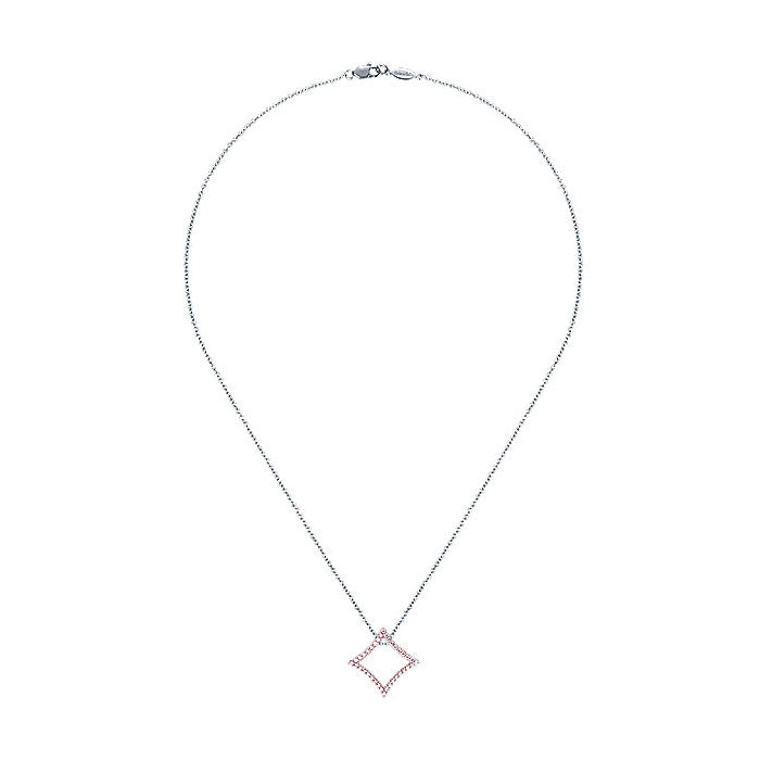 14k White/pink Gold Diamond Fashion Necklace