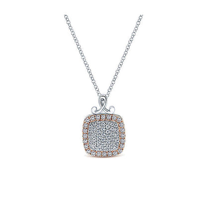 14k White/pink Gold Diamond Fashion Necklace