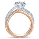 14K White/Pink Gold Diamond Free Form Two-Tone Engagement Ring ER12337R6T44Jj