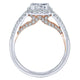Engagement Ring 14k White/pink Gold Diamond Halo