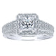 Engagement Ring 14k White/pink Gold Diamond Halo