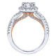 Engagement Ring 14k White/pink Gold Diamond Halo