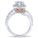 14K White/Pink Gold Diamond Halo Two-Tone Engagement Ring ER12759R4T44Jj