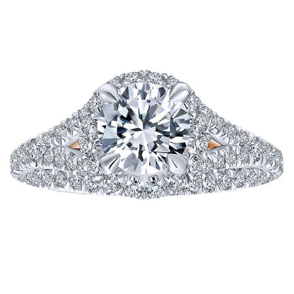 Engagement Ring 14k White/pink Gold Diamond Halo