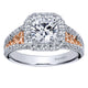 Engagement Ring 14k White/pink Gold Diamond Halo