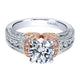 14K White/Pink Gold Diamond Straight Two-Tone Engagement Ring ER11835R4T44Jj