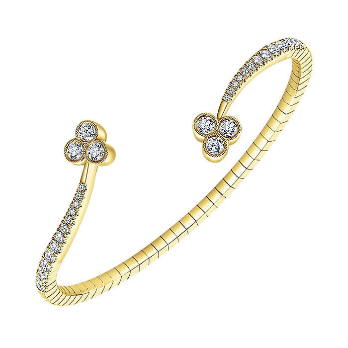 14k Yellow Gold Diamond Bangle