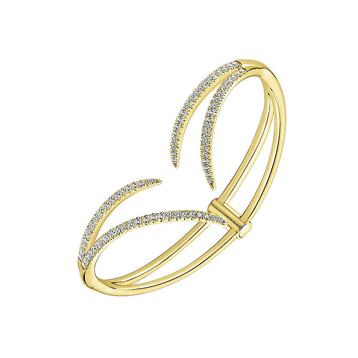 14k Yellow Gold Diamond Bangle