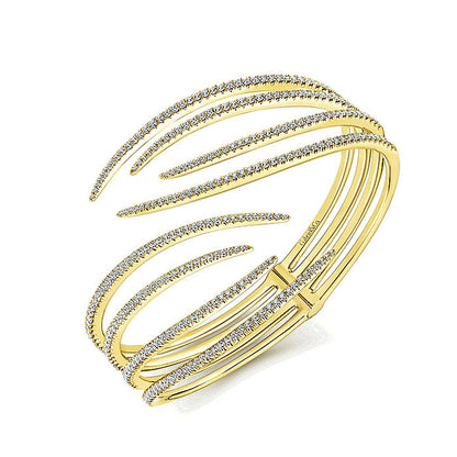 14k Yellow Gold Diamond Bangle