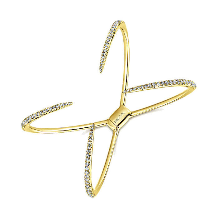 14k Yellow Gold Diamond Bangle