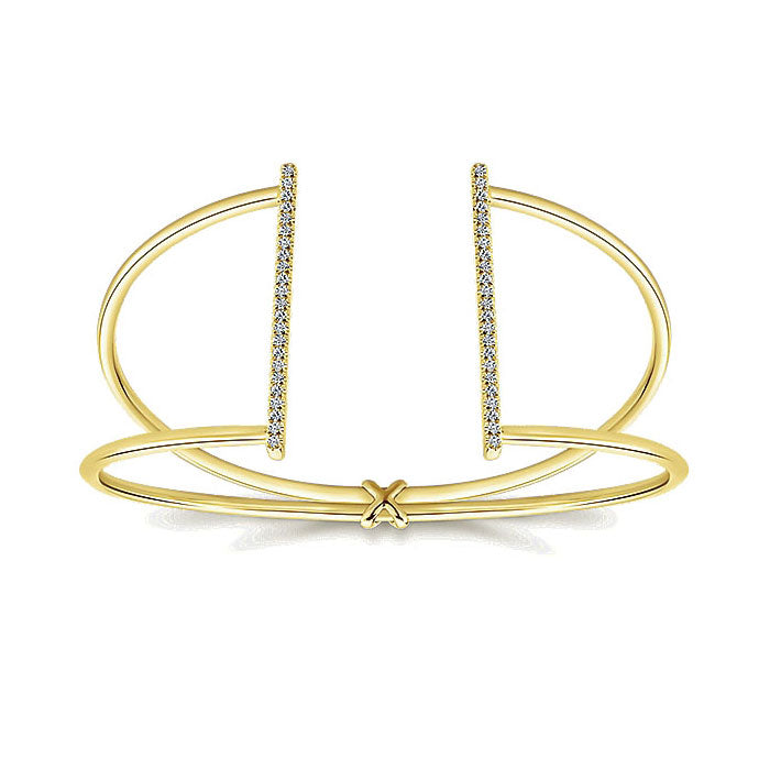 14k Yellow Gold Diamond Bangle