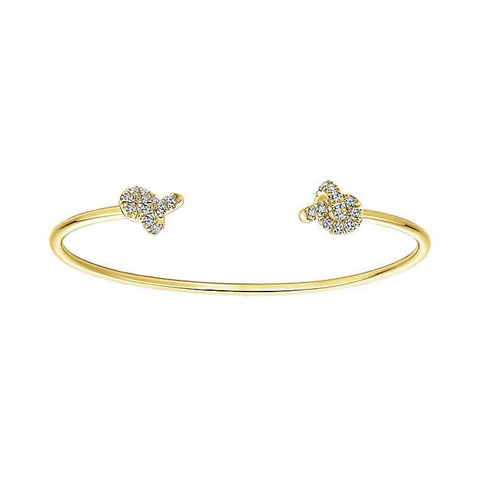 14k Yellow Gold Diamond Bangle