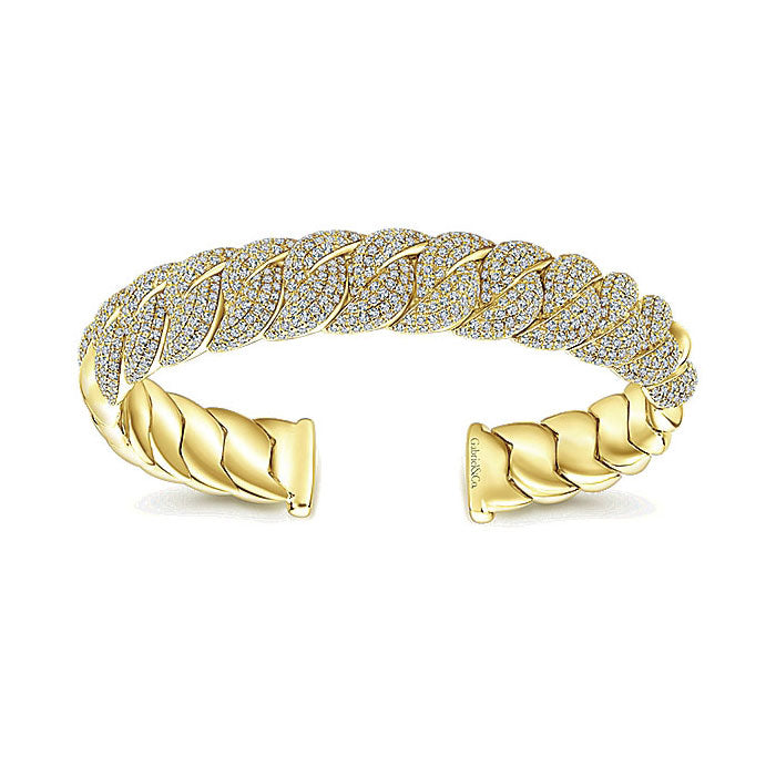 14k Yellow Gold Diamond Bangle