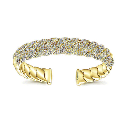 14k Yellow Gold Diamond Bangle