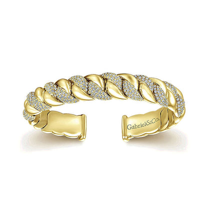14k Yellow Gold Diamond Bangle