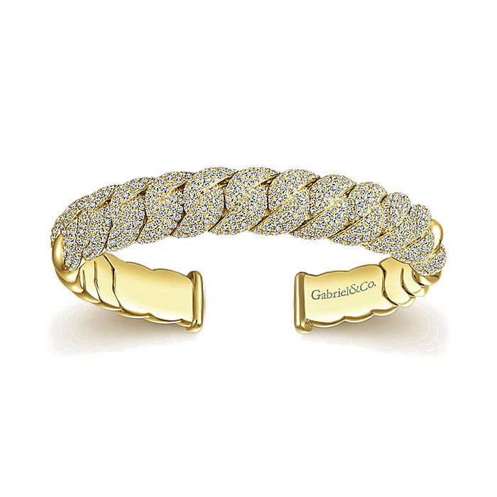 14k Yellow Gold Diamond Bangle