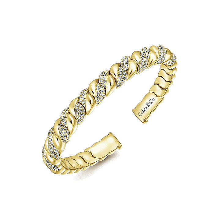 14k Yellow Gold Diamond Bangle