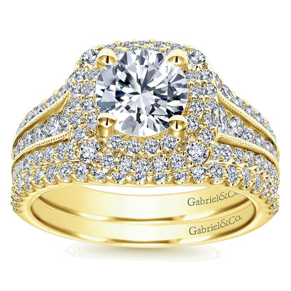 Wedding Band 14k Yellow Gold Contemporary Curved