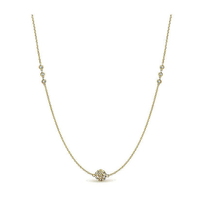 14k Yellow Gold Diamond Diamond By The Yard Necklace